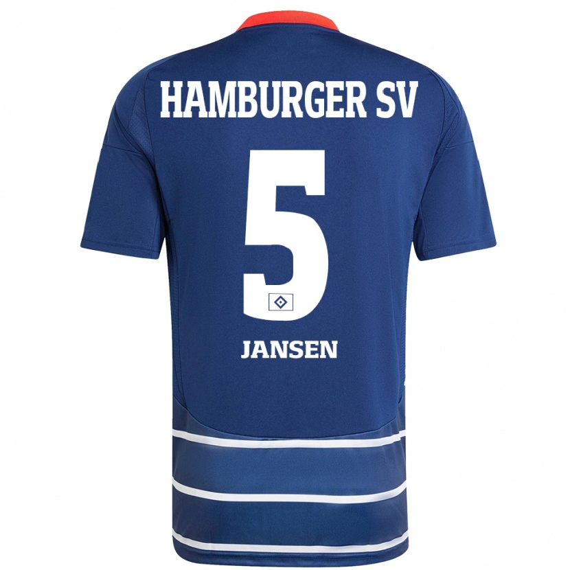 Danxen Dame Marcell Jansen #5 Mørkeblått Bortetrøye Drakt Trøye 2024/25 Skjorter T-Skjorte