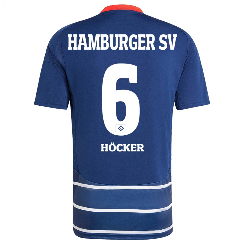 Danxen Dame Tiziano Höcker #6 Mørkeblått Bortetrøye Drakt Trøye 2024/25 Skjorter T-Skjorte