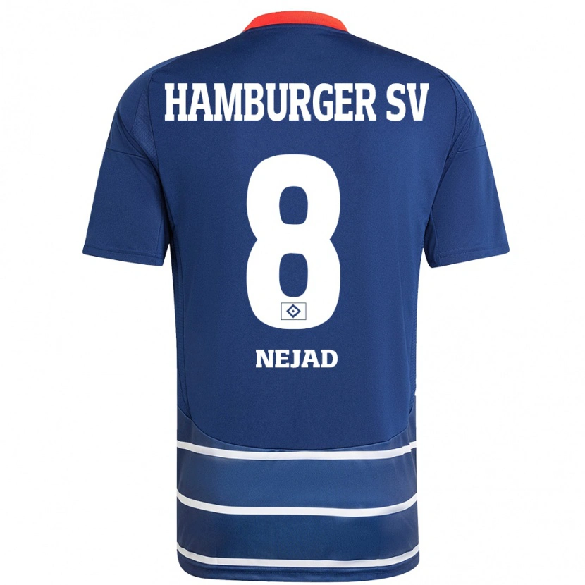 Danxen Dame Milad Nejad #8 Mørkeblått Bortetrøye Drakt Trøye 2024/25 Skjorter T-Skjorte