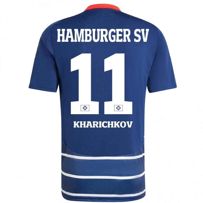 Danxen Dame Valentyn Kharichkov #11 Mørkeblått Bortetrøye Drakt Trøye 2024/25 Skjorter T-Skjorte