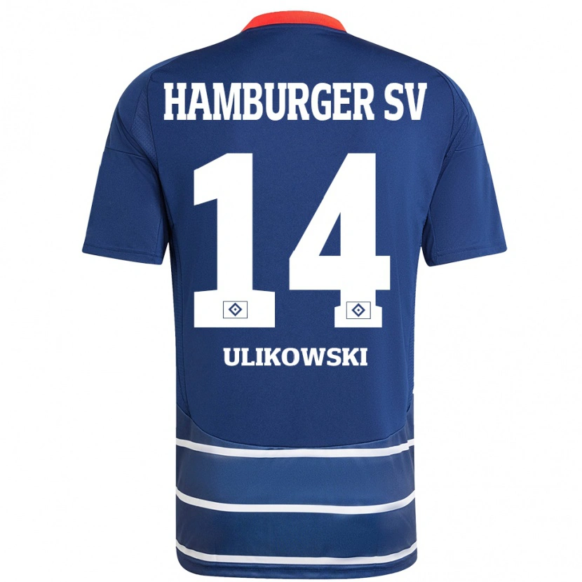 Danxen Dame Felix Ulikowski #14 Mørkeblått Bortetrøye Drakt Trøye 2024/25 Skjorter T-Skjorte