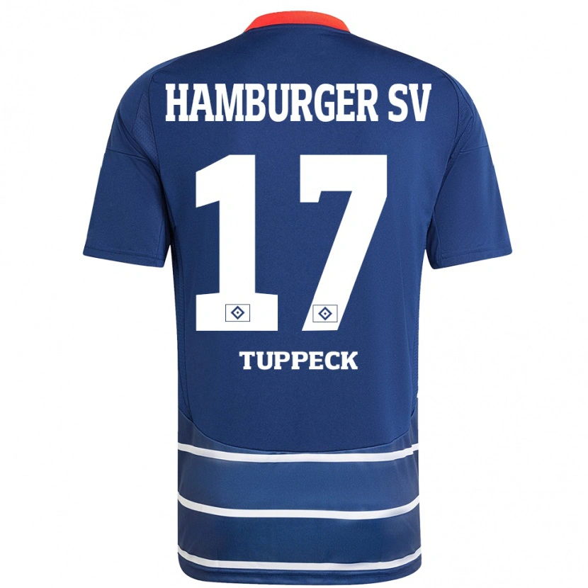 Danxen Dame Niklas Tuppeck #17 Mørkeblått Bortetrøye Drakt Trøye 2024/25 Skjorter T-Skjorte