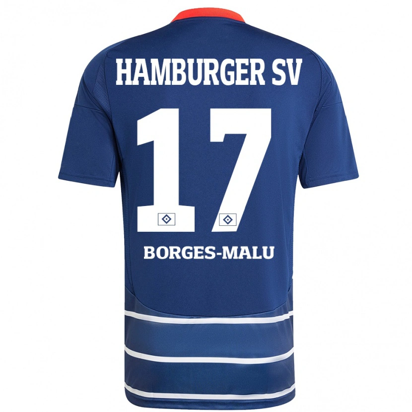 Danxen Dame Louis Borges-Malu #17 Mørkeblått Bortetrøye Drakt Trøye 2024/25 Skjorter T-Skjorte