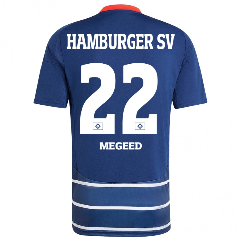 Danxen Dame Omar Megeed #22 Mørkeblått Bortetrøye Drakt Trøye 2024/25 Skjorter T-Skjorte