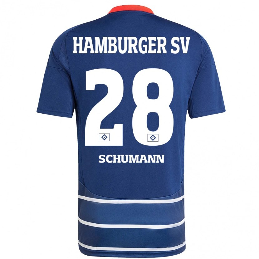 Danxen Dame Henri Schümann #28 Mørkeblått Bortetrøye Drakt Trøye 2024/25 Skjorter T-Skjorte