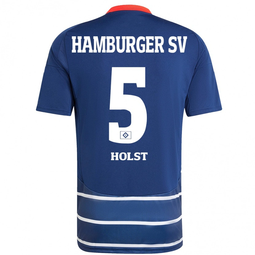 Danxen Dame Evelyn Holst #5 Mørkeblått Bortetrøye Drakt Trøye 2024/25 Skjorter T-Skjorte