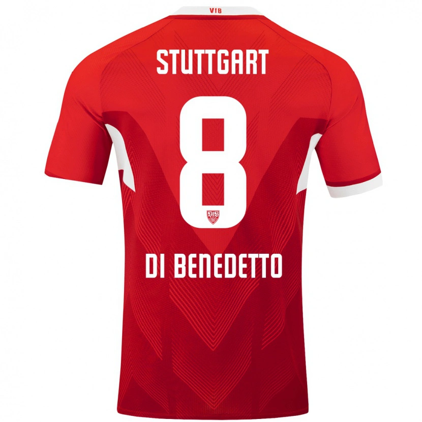 Danxen Dame Samuele Di Benedetto #8 Rød Hvit Bortetrøye Drakt Trøye 2024/25 Skjorter T-Skjorte