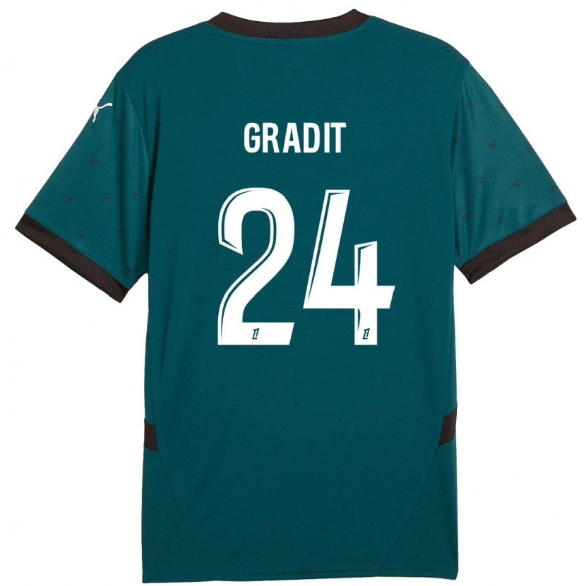 Danxen Dame Jonathan Gradit #24 Mørkegrønn Bortetrøye Drakt Trøye 2024/25 Skjorter T-Skjorte