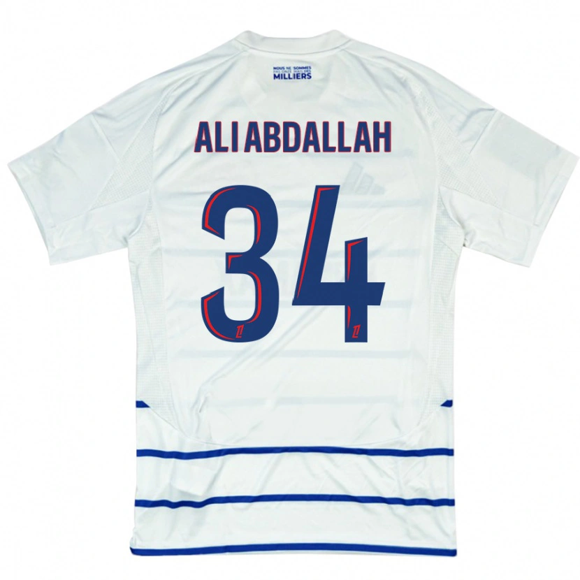 Danxen Dame Aboubacar Ali Abdallah #34 Hvit Blå Bortetrøye Drakt Trøye 2024/25 Skjorter T-Skjorte