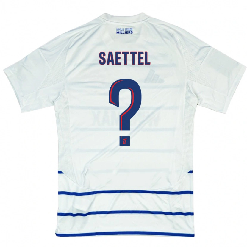 Danxen Dame Tom Saettel #0 Hvit Blå Bortetrøye Drakt Trøye 2024/25 Skjorter T-Skjorte