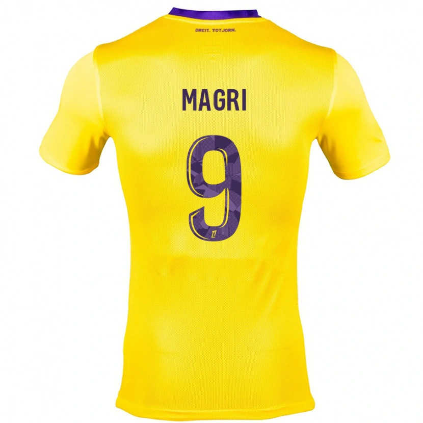 Danxen Dame Frank Magri #9 Gul Lilla Bortetrøye Drakt Trøye 2024/25 Skjorter T-Skjorte
