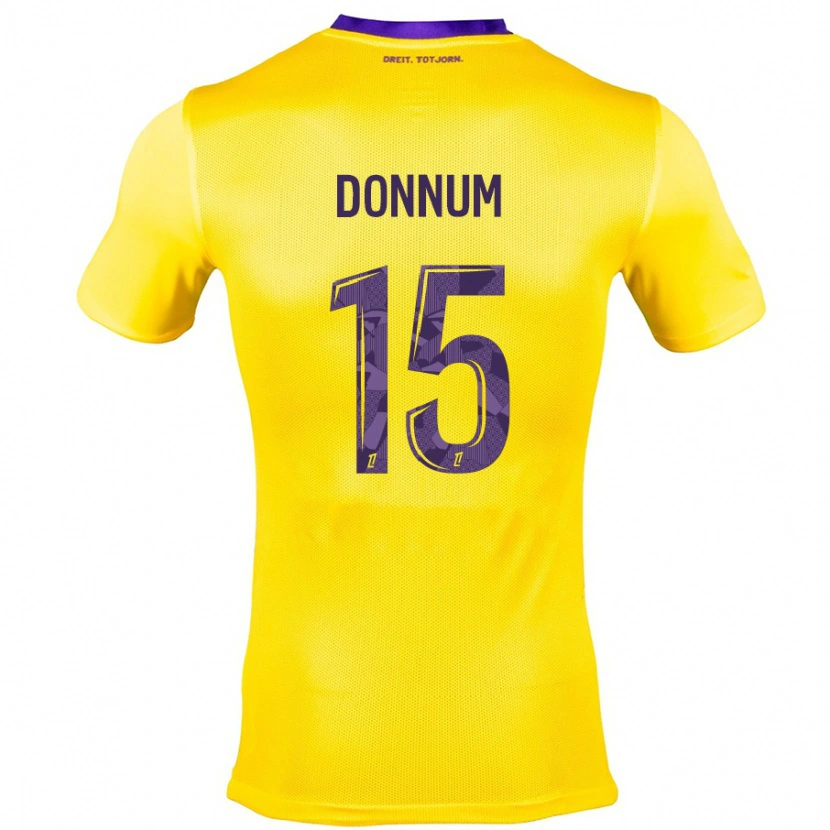Danxen Dame Aron Dønnum #15 Gul Lilla Bortetrøye Drakt Trøye 2024/25 Skjorter T-Skjorte