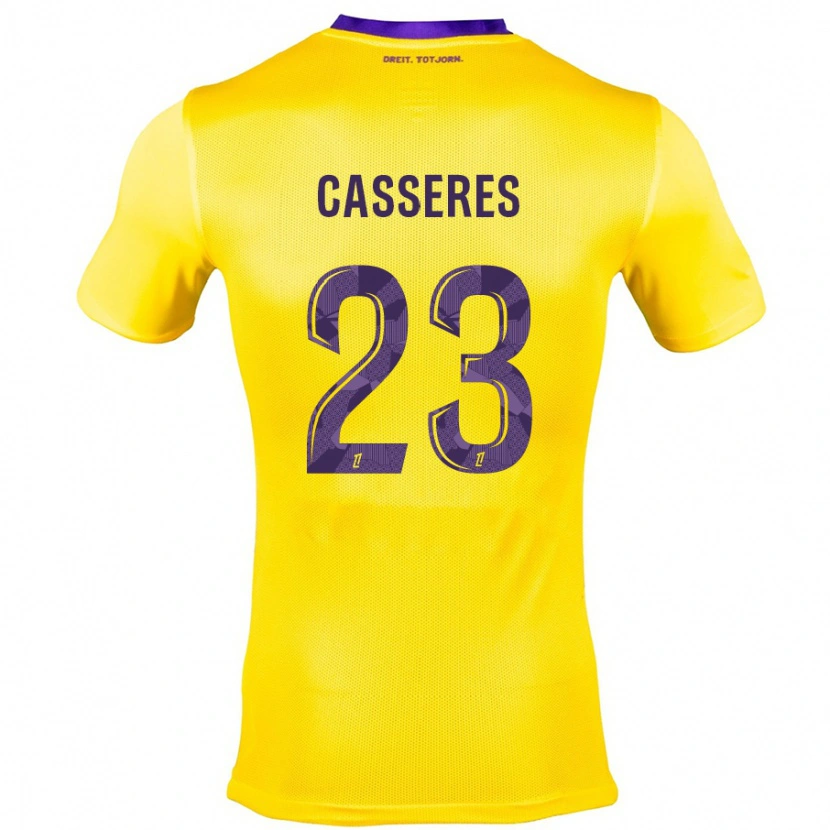 Danxen Dame Cristian Cásseres Jr. #23 Gul Lilla Bortetrøye Drakt Trøye 2024/25 Skjorter T-Skjorte