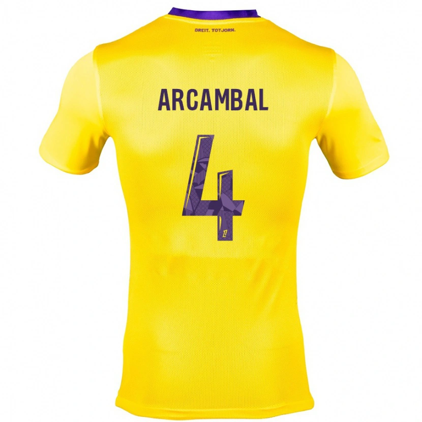 Danxen Dame Anais Arcambal #4 Gul Lilla Bortetrøye Drakt Trøye 2024/25 Skjorter T-Skjorte