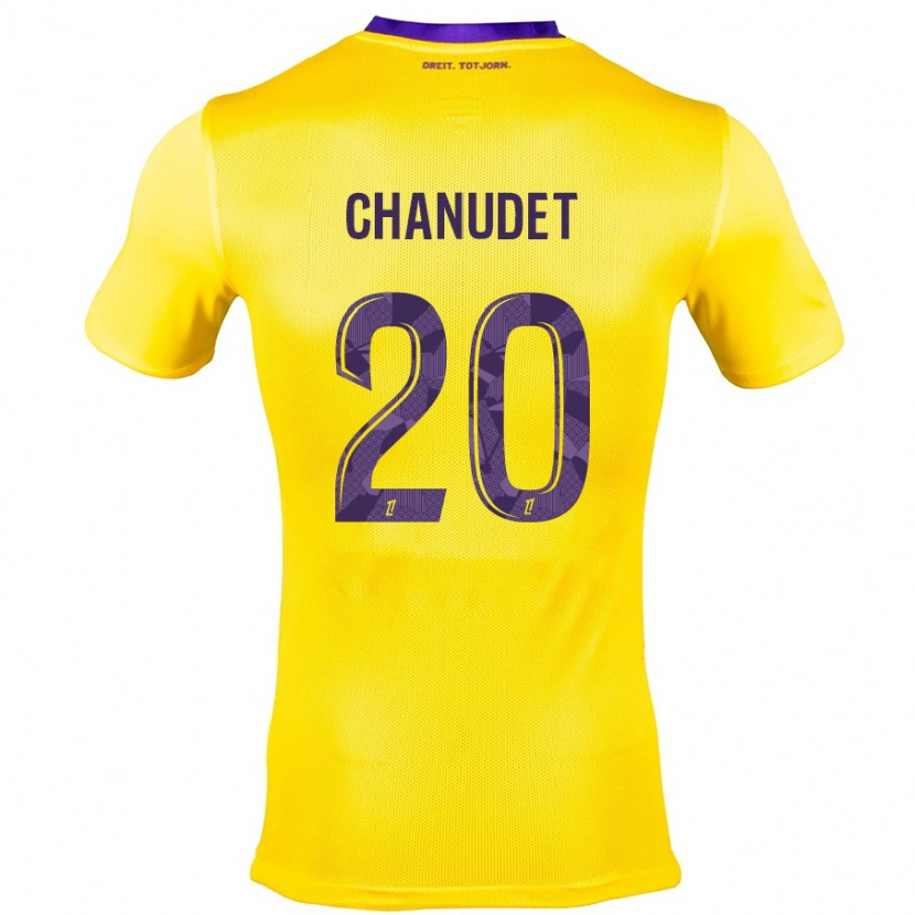 Danxen Dame Coralie Chanudet #20 Gul Lilla Bortetrøye Drakt Trøye 2024/25 Skjorter T-Skjorte