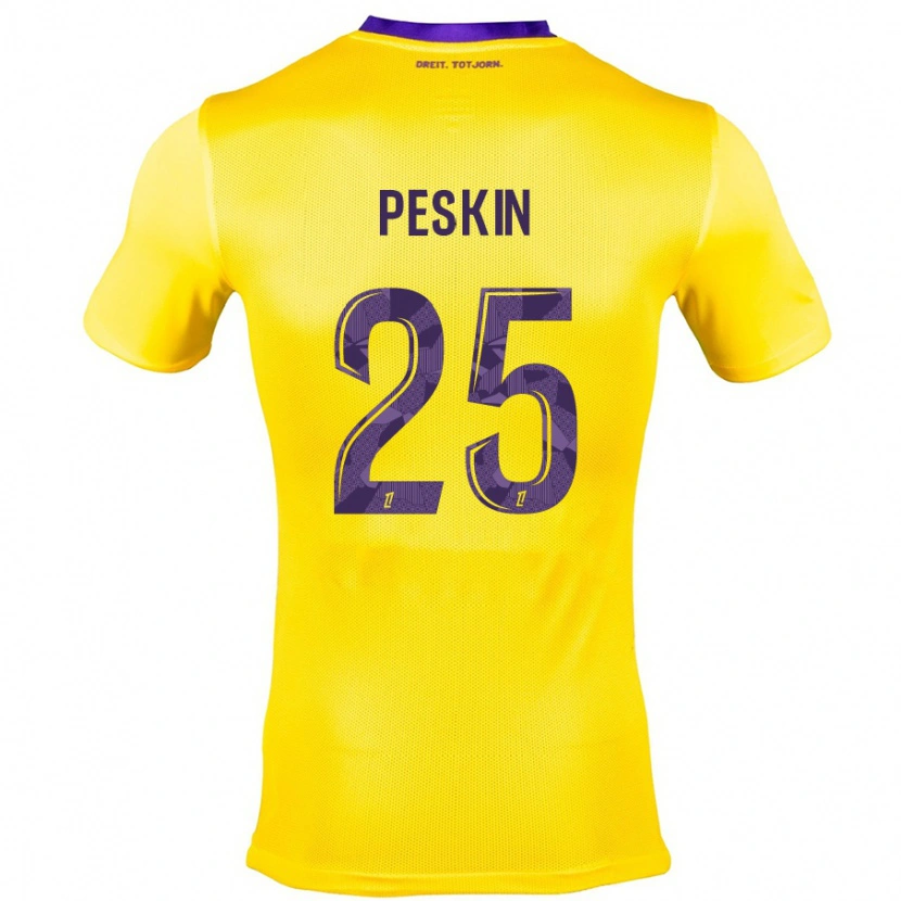 Danxen Dame Kelso Peskin #25 Gul Lilla Bortetrøye Drakt Trøye 2024/25 Skjorter T-Skjorte