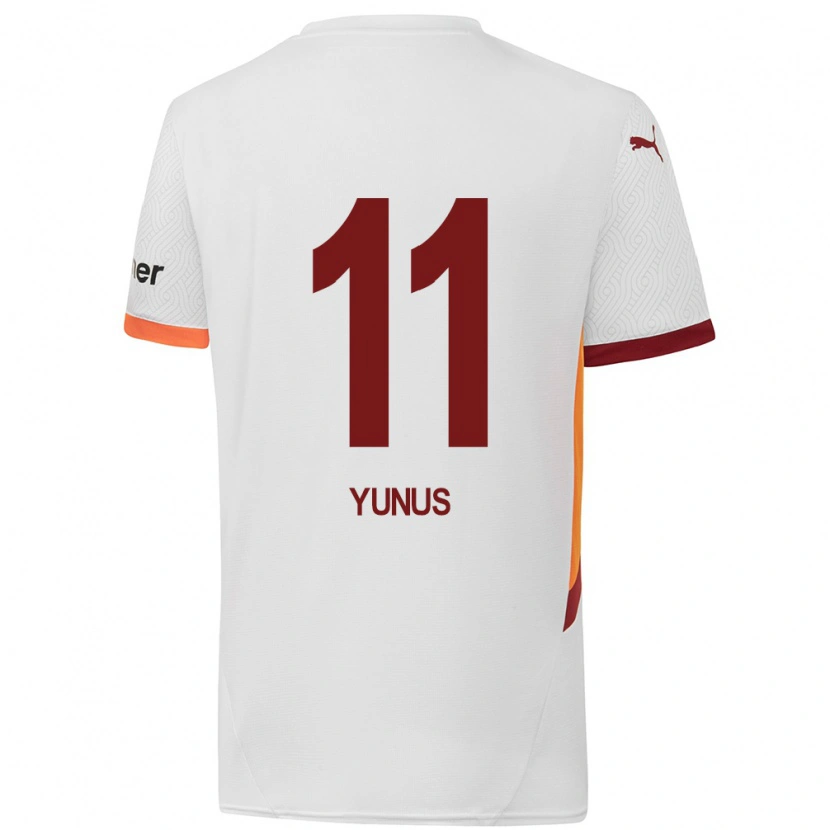 Danxen Dame Yunus Akgün #11 Hvit Gul Rød Bortetrøye Drakt Trøye 2024/25 Skjorter T-Skjorte