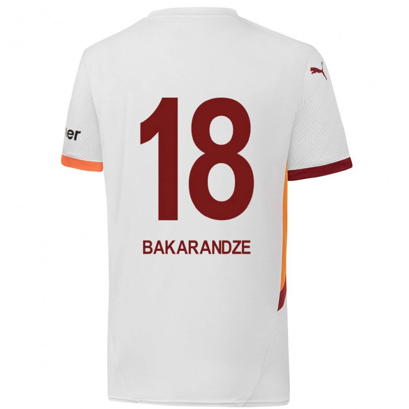 Danxen Dame Kristina Bakarandze #18 Hvit Gul Rød Bortetrøye Drakt Trøye 2024/25 Skjorter T-Skjorte