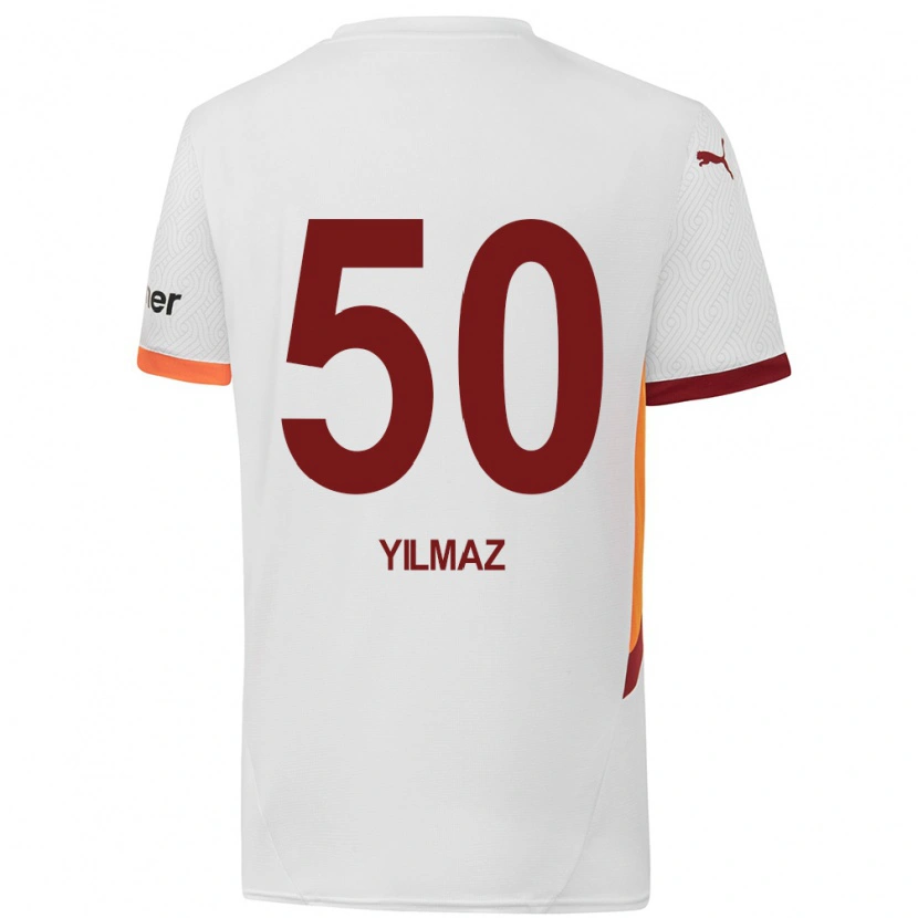 Danxen Dame Jankat Yılmaz #50 Hvit Gul Rød Bortetrøye Drakt Trøye 2024/25 Skjorter T-Skjorte