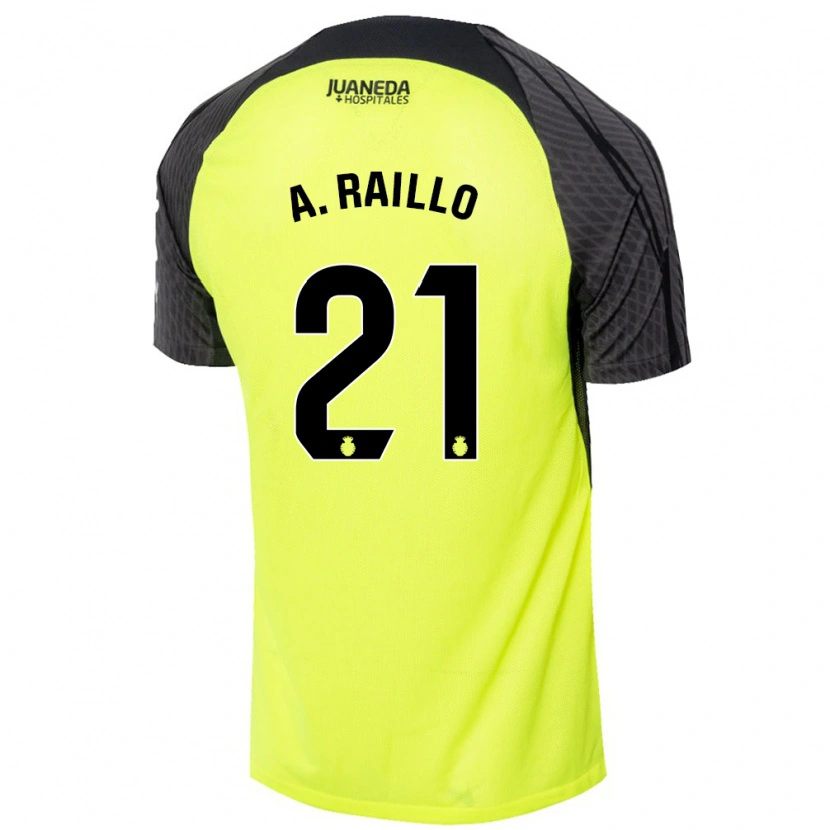 Danxen Dame Antonio Raíllo #21 Fluorescerende Grønn Svart Bortetrøye Drakt Trøye 2024/25 Skjorter T-Skjorte