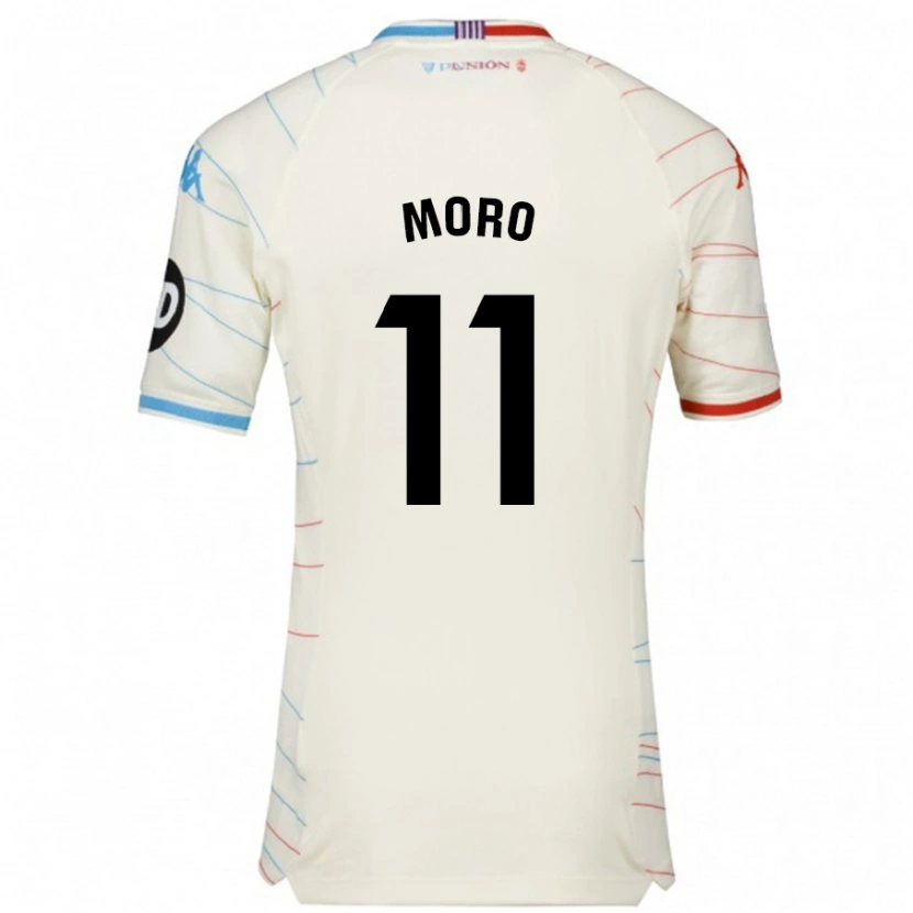 Danxen Dame Raúl Moro #11 Hvit Rød Blå Bortetrøye Drakt Trøye 2024/25 Skjorter T-Skjorte