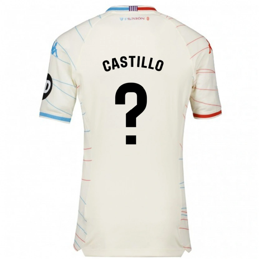 Danxen Dame Gonzalo Castillo #0 Hvit Rød Blå Bortetrøye Drakt Trøye 2024/25 Skjorter T-Skjorte