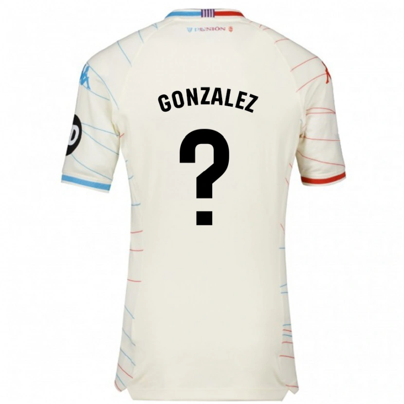 Danxen Dame Santi González #0 Hvit Rød Blå Bortetrøye Drakt Trøye 2024/25 Skjorter T-Skjorte