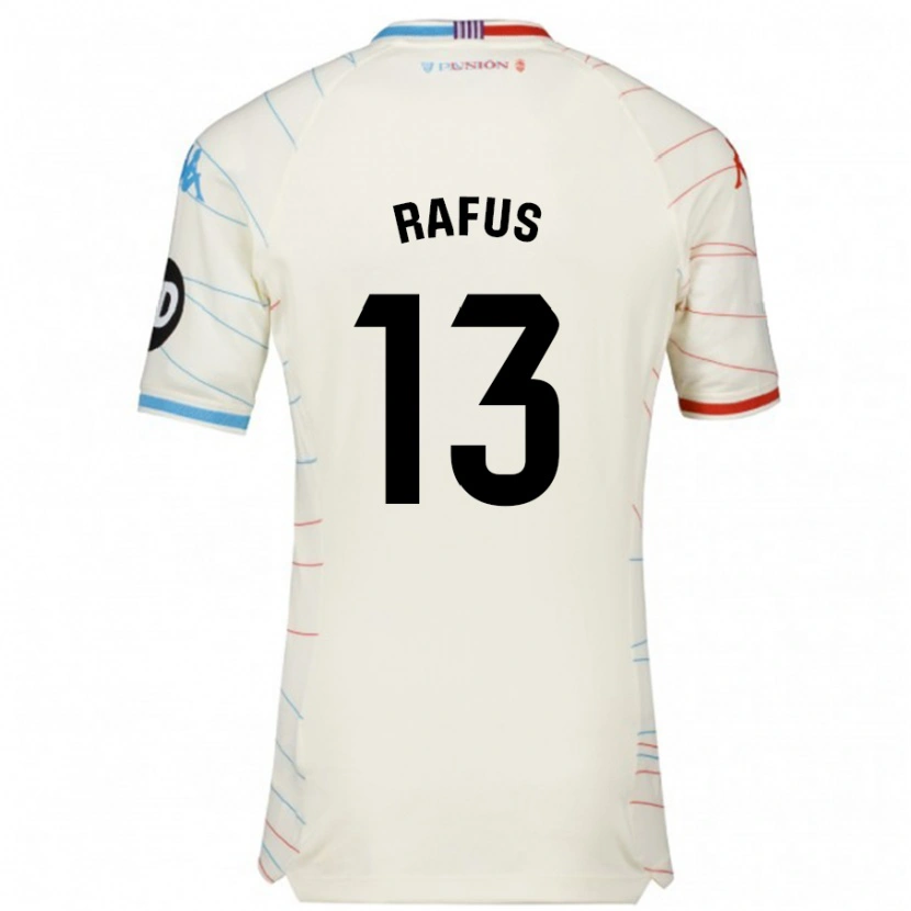 Danxen Dame Arnau Rafús #13 Hvit Rød Blå Bortetrøye Drakt Trøye 2024/25 Skjorter T-Skjorte