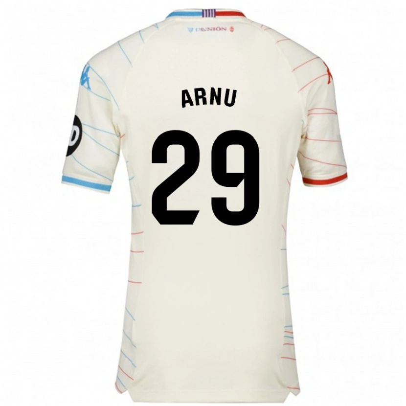 Danxen Dame Adrián Arnu #29 Hvit Rød Blå Bortetrøye Drakt Trøye 2024/25 Skjorter T-Skjorte