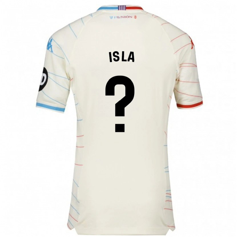 Danxen Dame Cristian Isla #0 Hvit Rød Blå Bortetrøye Drakt Trøye 2024/25 Skjorter T-Skjorte