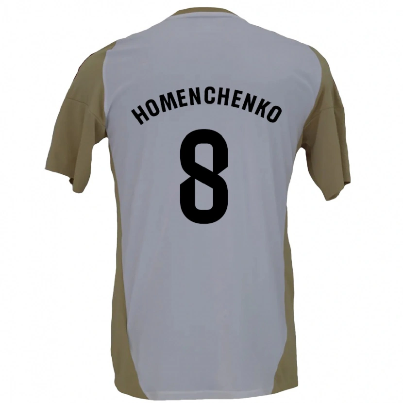 Danxen Dame Santiago Homenchenko #8 Brun Hvit Bortetrøye Drakt Trøye 2024/25 Skjorter T-Skjorte