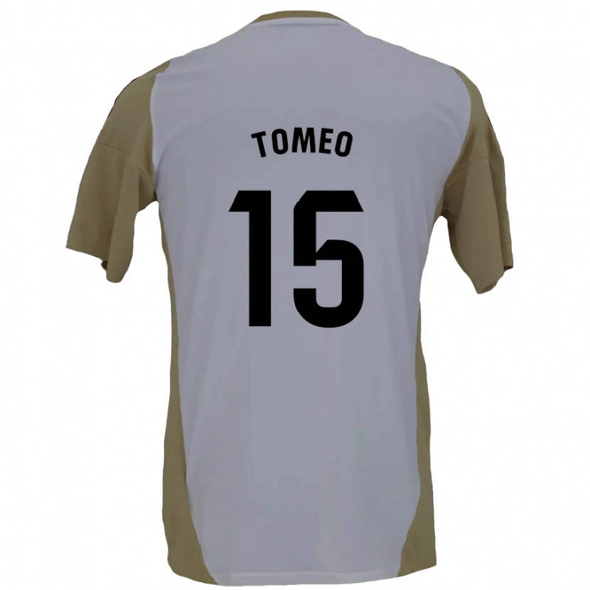 Danxen Dame Pablo Tomeo #15 Brun Hvit Bortetrøye Drakt Trøye 2024/25 Skjorter T-Skjorte