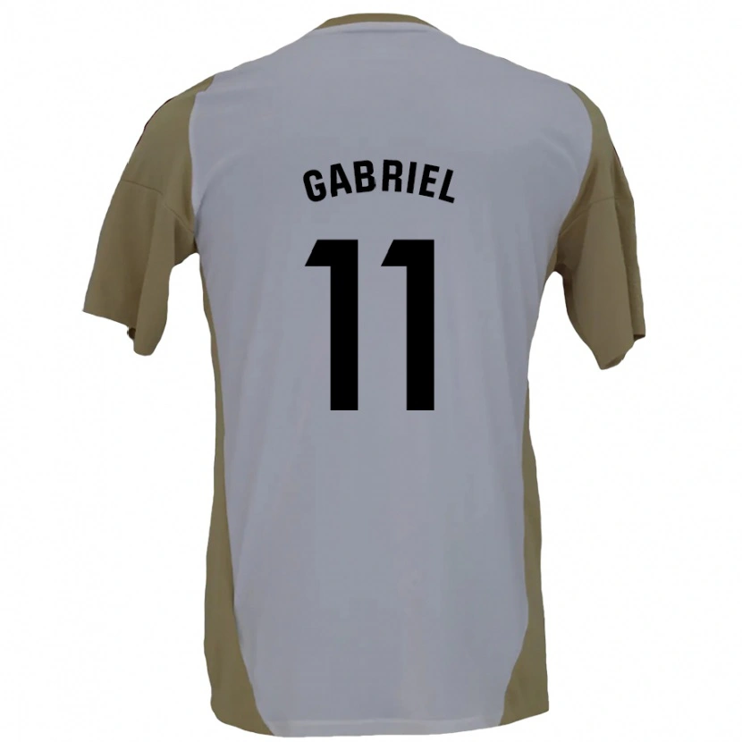 Danxen Dame Sergio Gabriel #11 Brun Hvit Bortetrøye Drakt Trøye 2024/25 Skjorter T-Skjorte