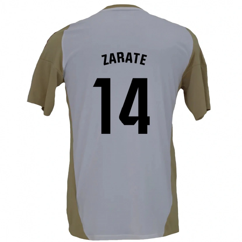 Danxen Dame Hugo Zárate #14 Brun Hvit Bortetrøye Drakt Trøye 2024/25 Skjorter T-Skjorte