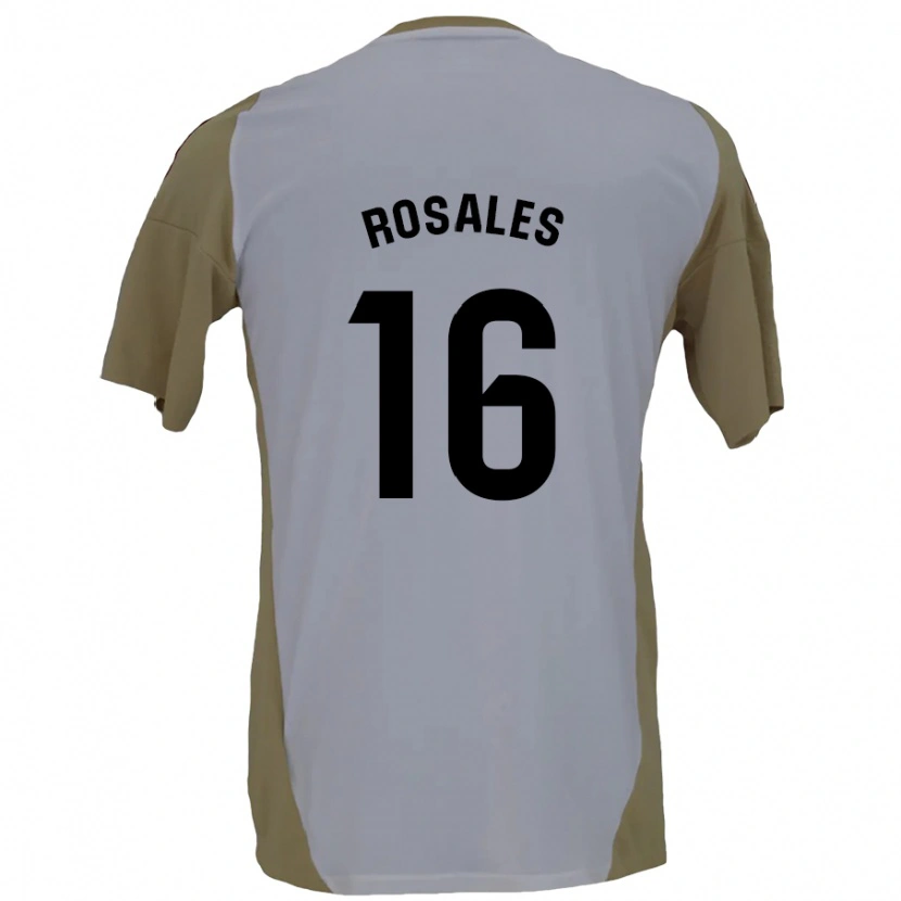 Danxen Dame Diego Rosales #16 Brun Hvit Bortetrøye Drakt Trøye 2024/25 Skjorter T-Skjorte