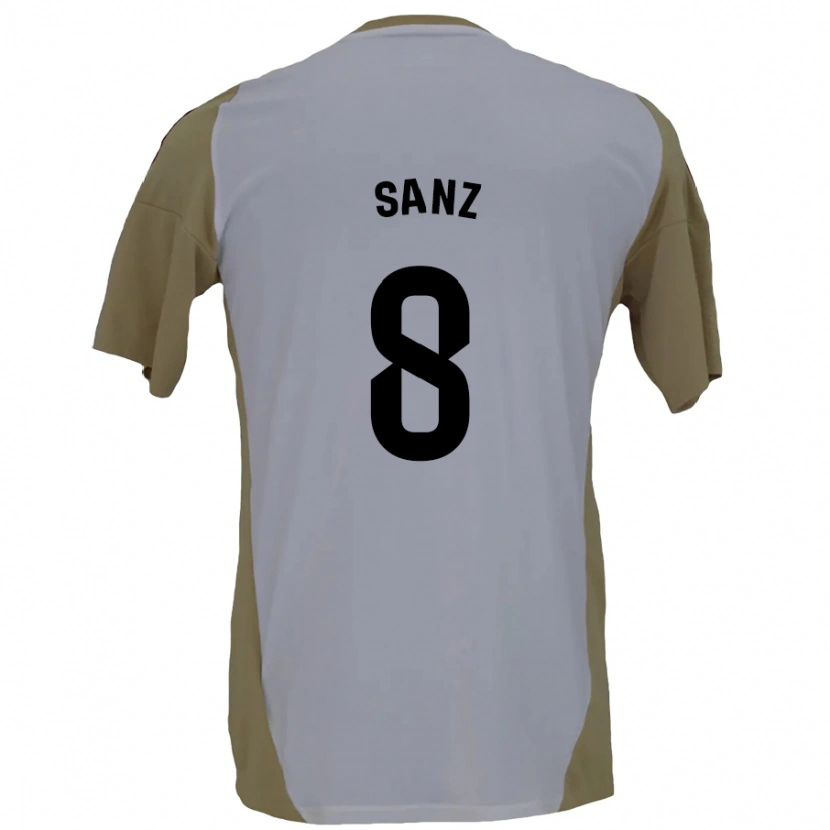 Danxen Dame Álvaro Sanz #8 Brun Hvit Bortetrøye Drakt Trøye 2024/25 Skjorter T-Skjorte