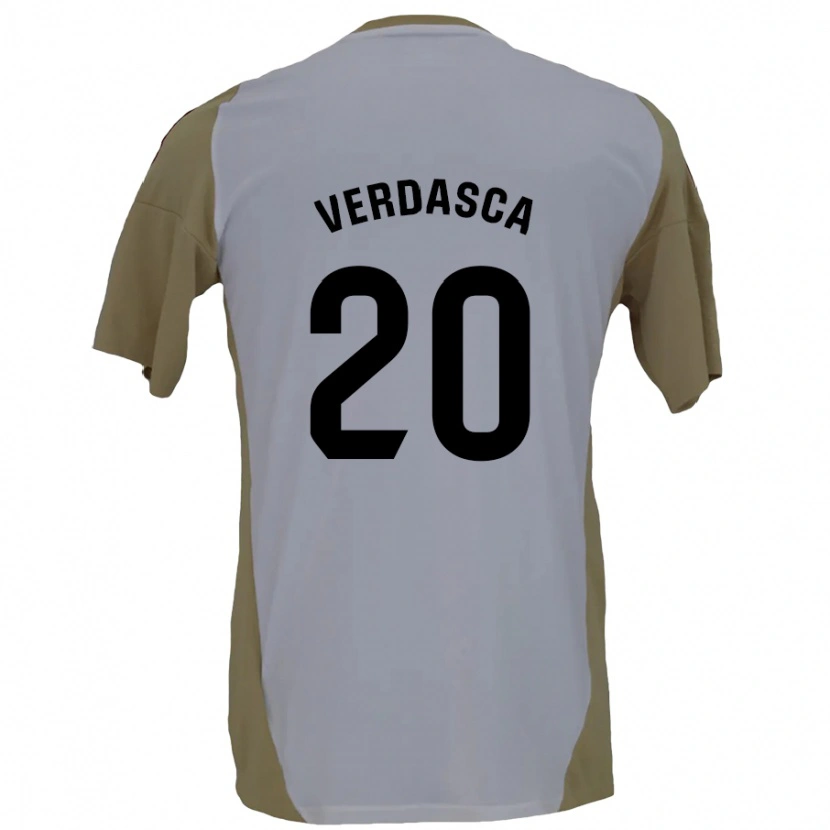 Danxen Dame Diogo Verdasca #20 Brun Hvit Bortetrøye Drakt Trøye 2024/25 Skjorter T-Skjorte