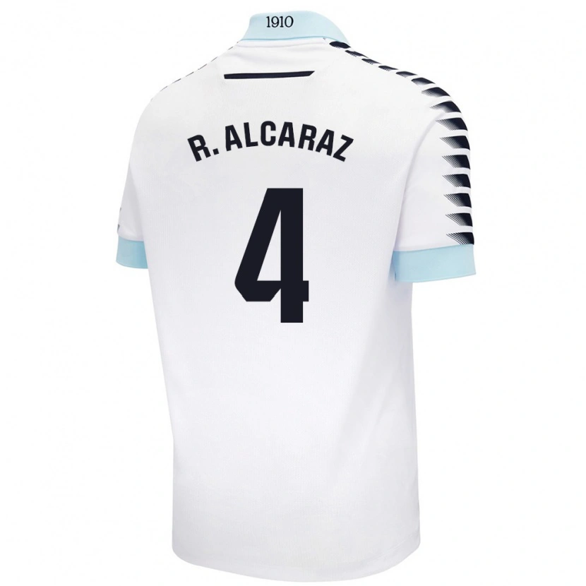 Danxen Dame Rubén Alcaraz #4 Hvit Blå Bortetrøye Drakt Trøye 2024/25 Skjorter T-Skjorte
