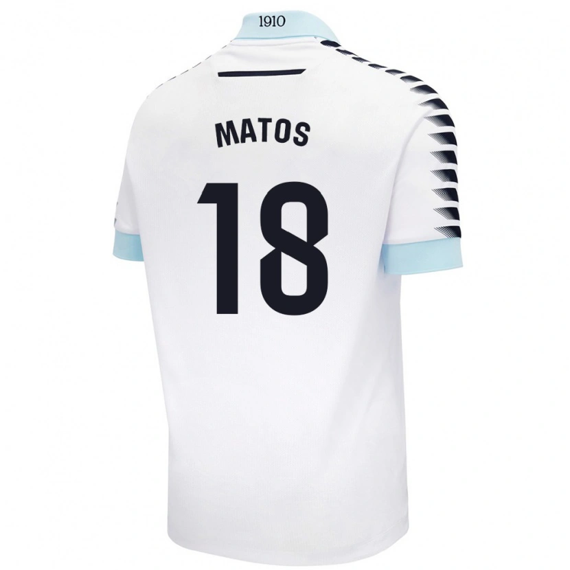Danxen Dame José Matos #18 Hvit Blå Bortetrøye Drakt Trøye 2024/25 Skjorter T-Skjorte