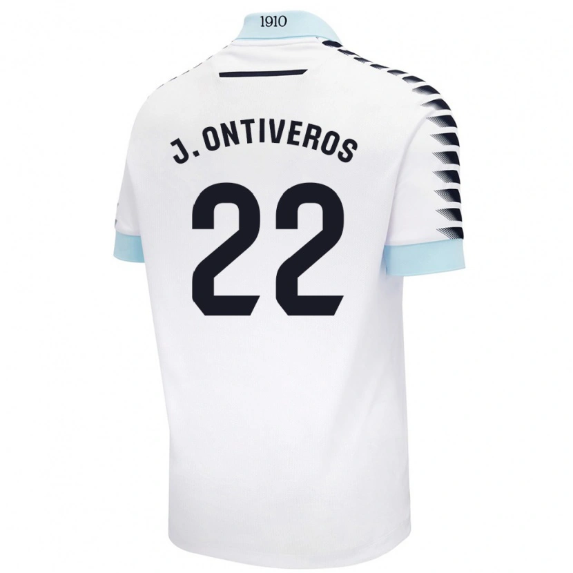 Danxen Dame Javi Ontiveros #22 Hvit Blå Bortetrøye Drakt Trøye 2024/25 Skjorter T-Skjorte