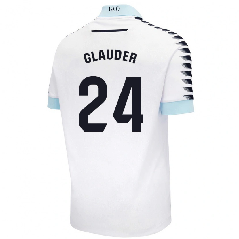 Danxen Dame Cristian Glauder #24 Hvit Blå Bortetrøye Drakt Trøye 2024/25 Skjorter T-Skjorte