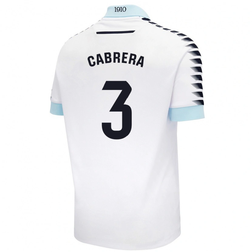 Danxen Dame Julio Cabrera #3 Hvit Blå Bortetrøye Drakt Trøye 2024/25 Skjorter T-Skjorte