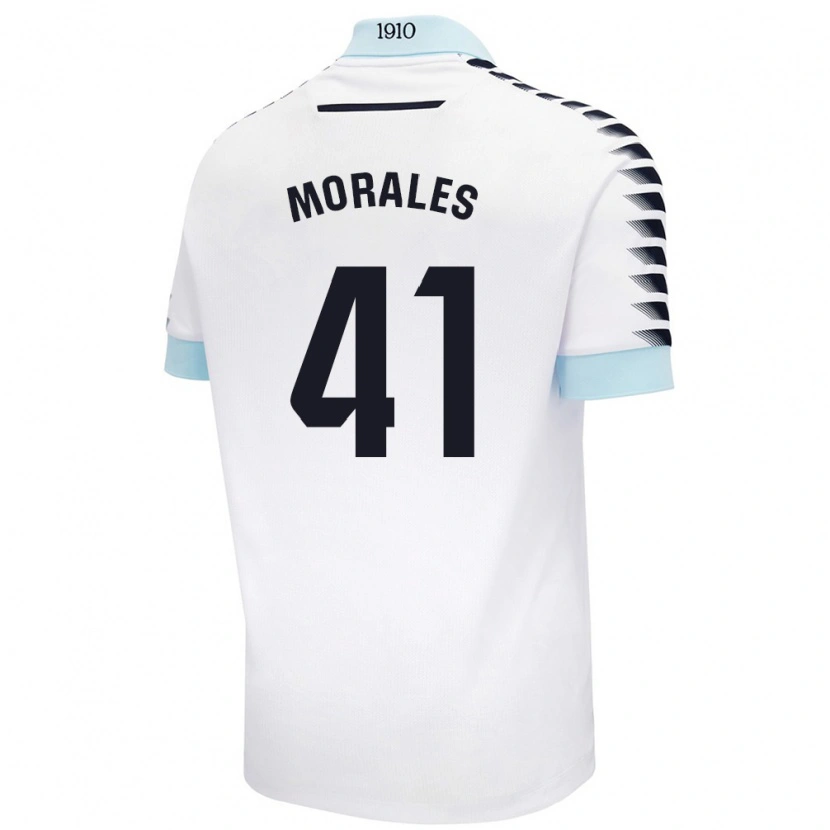 Danxen Dame Luis Morales #41 Hvit Blå Bortetrøye Drakt Trøye 2024/25 Skjorter T-Skjorte