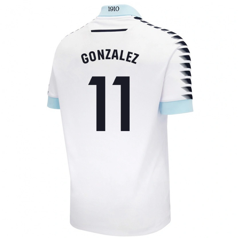 Danxen Dame Chus González #11 Hvit Blå Bortetrøye Drakt Trøye 2024/25 Skjorter T-Skjorte