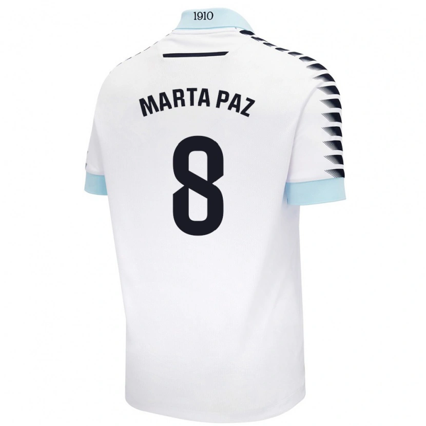 Danxen Dame Marta Milagros Paz Cruz #8 Hvit Blå Bortetrøye Drakt Trøye 2024/25 Skjorter T-Skjorte