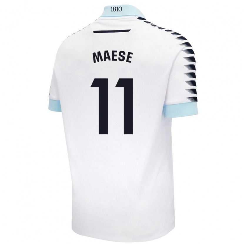 Danxen Dame María Del Carmen Maese Gaitán #11 Hvit Blå Bortetrøye Drakt Trøye 2024/25 Skjorter T-Skjorte