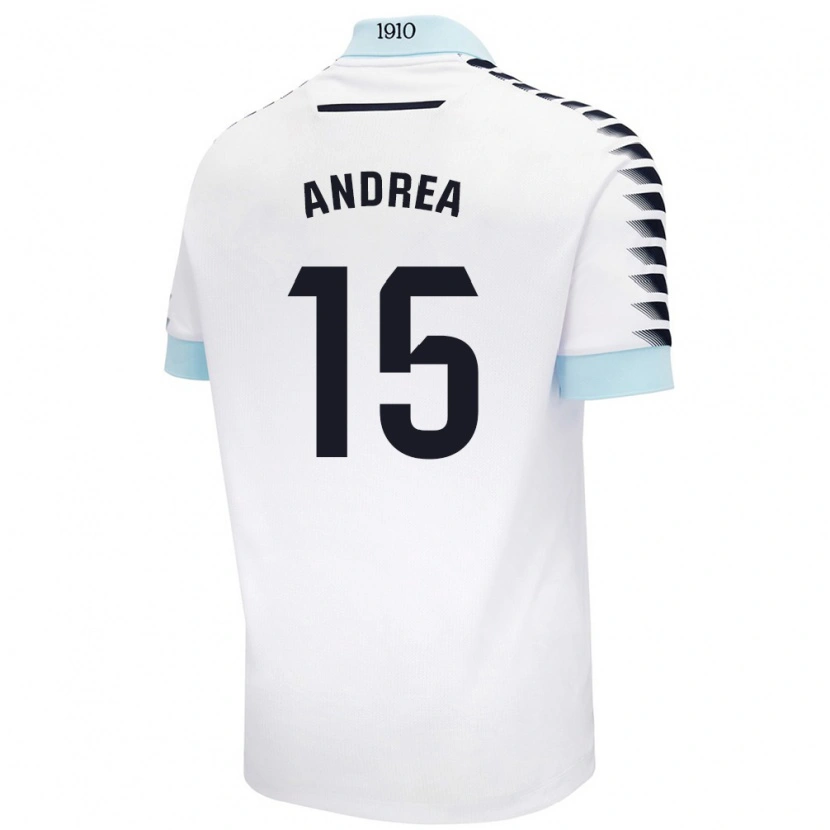 Danxen Dame Andrea Sánchez Moreno #15 Hvit Blå Bortetrøye Drakt Trøye 2024/25 Skjorter T-Skjorte