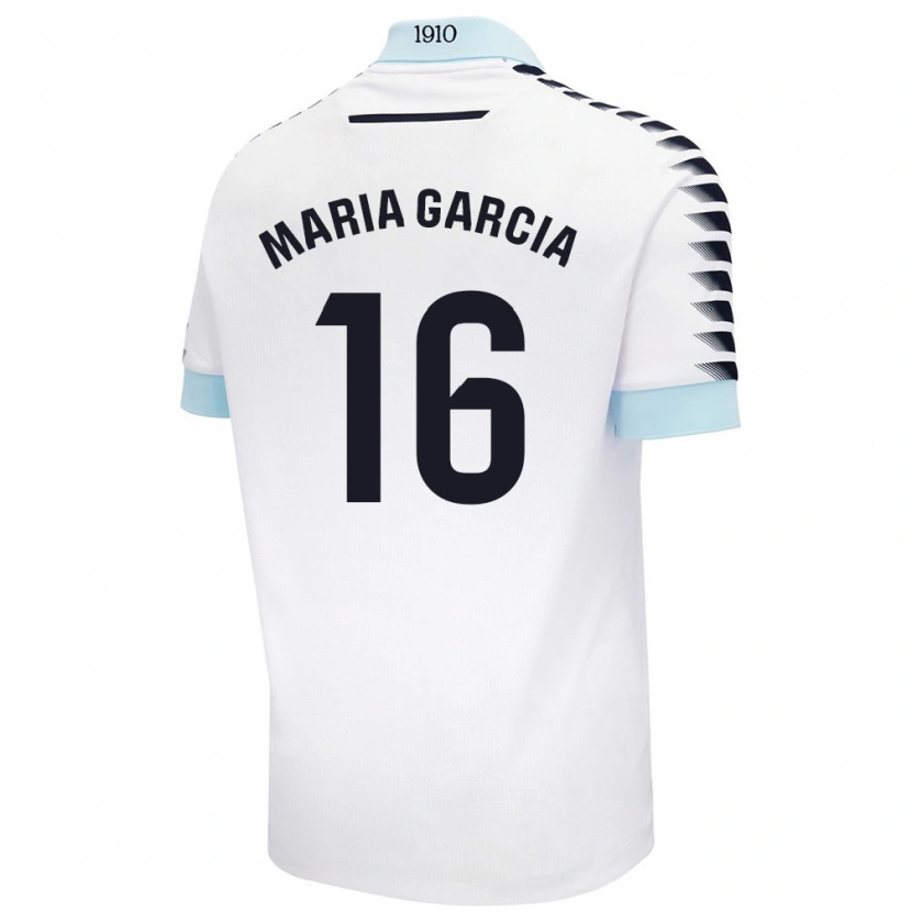 Danxen Dame Maria García Fernández #16 Hvit Blå Bortetrøye Drakt Trøye 2024/25 Skjorter T-Skjorte