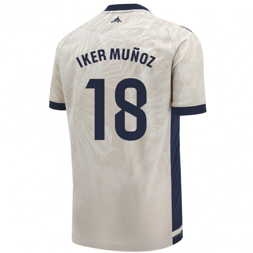 Danxen Dame Iker Muñoz #18 Lys Grå Bortetrøye Drakt Trøye 2024/25 Skjorter T-Skjorte