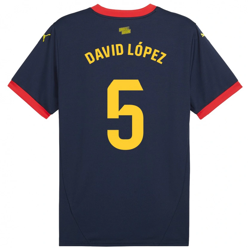 Danxen Dame David López #5 Marine Rød Bortetrøye Drakt Trøye 2024/25 Skjorter T-Skjorte